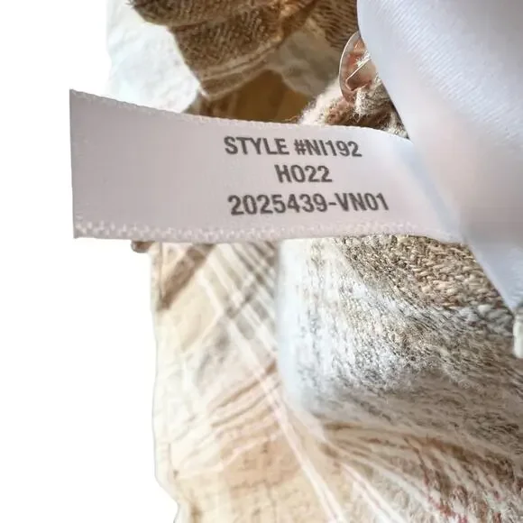 MADEWELL Slub Flannel Plaid Sunday Shirt in Earthen Sand sz‎ S - Picture 6 of 7